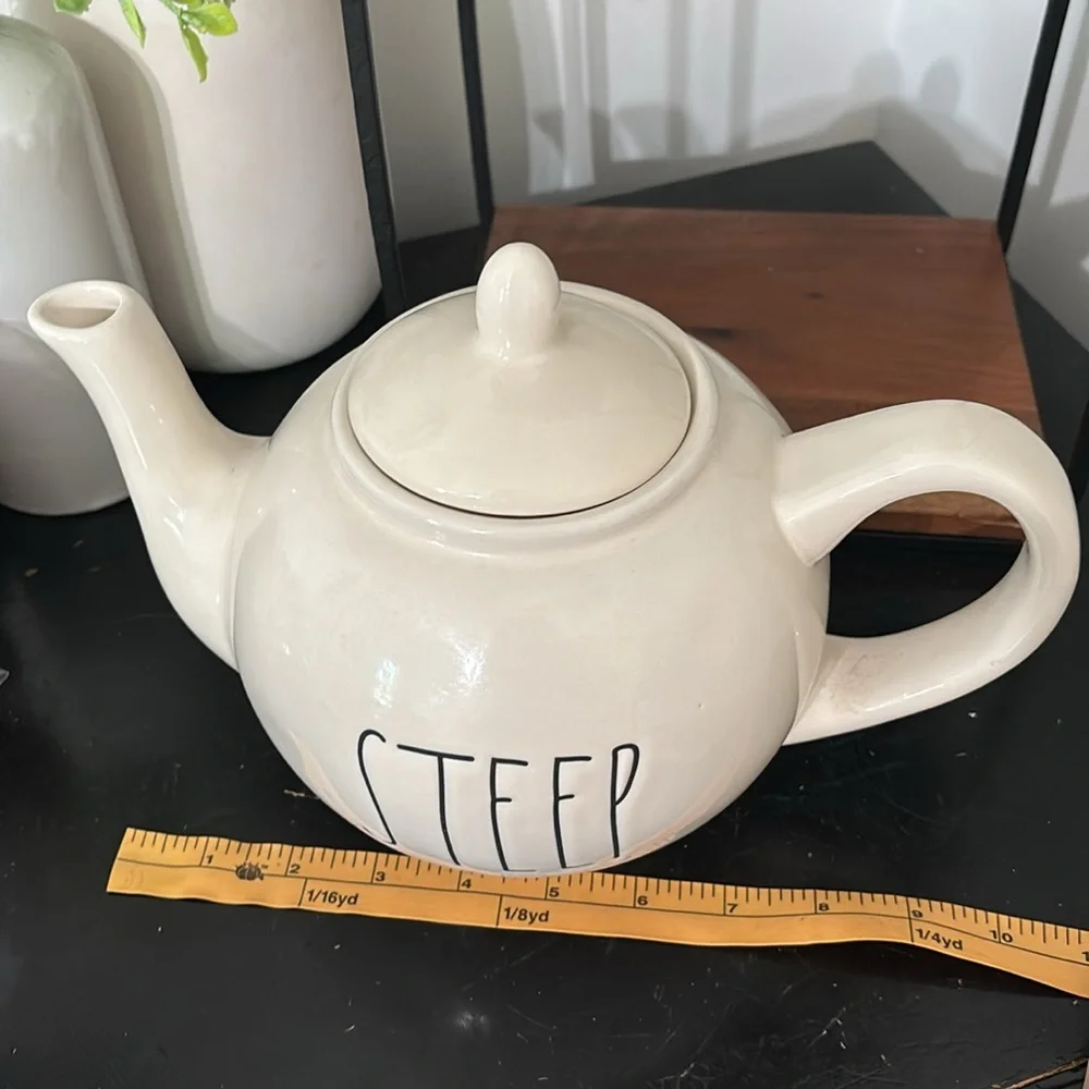 NWT Rae Dunn White 'Steep' Teapot